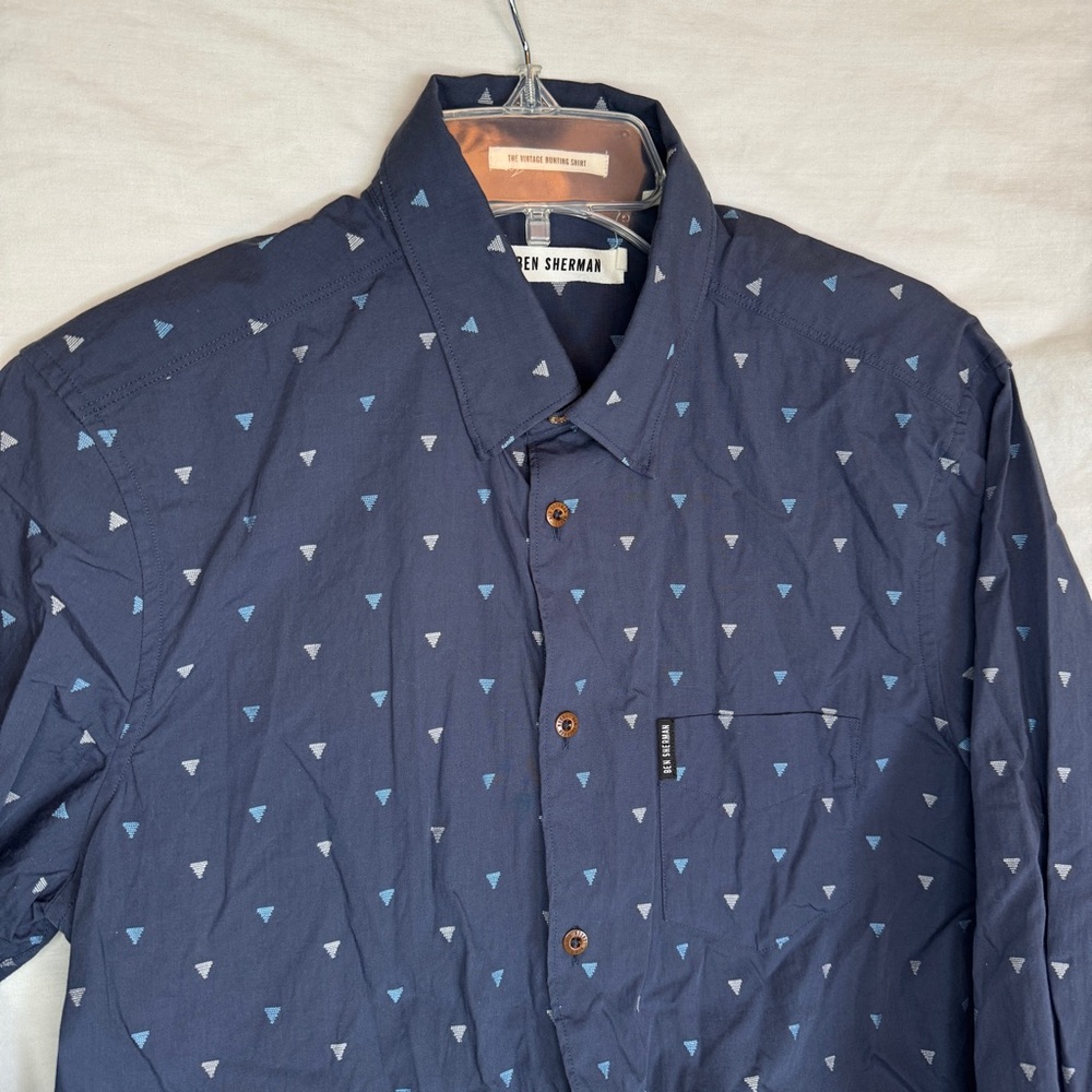 Ben Sherman Dark Blue Shirt with Triangle Design